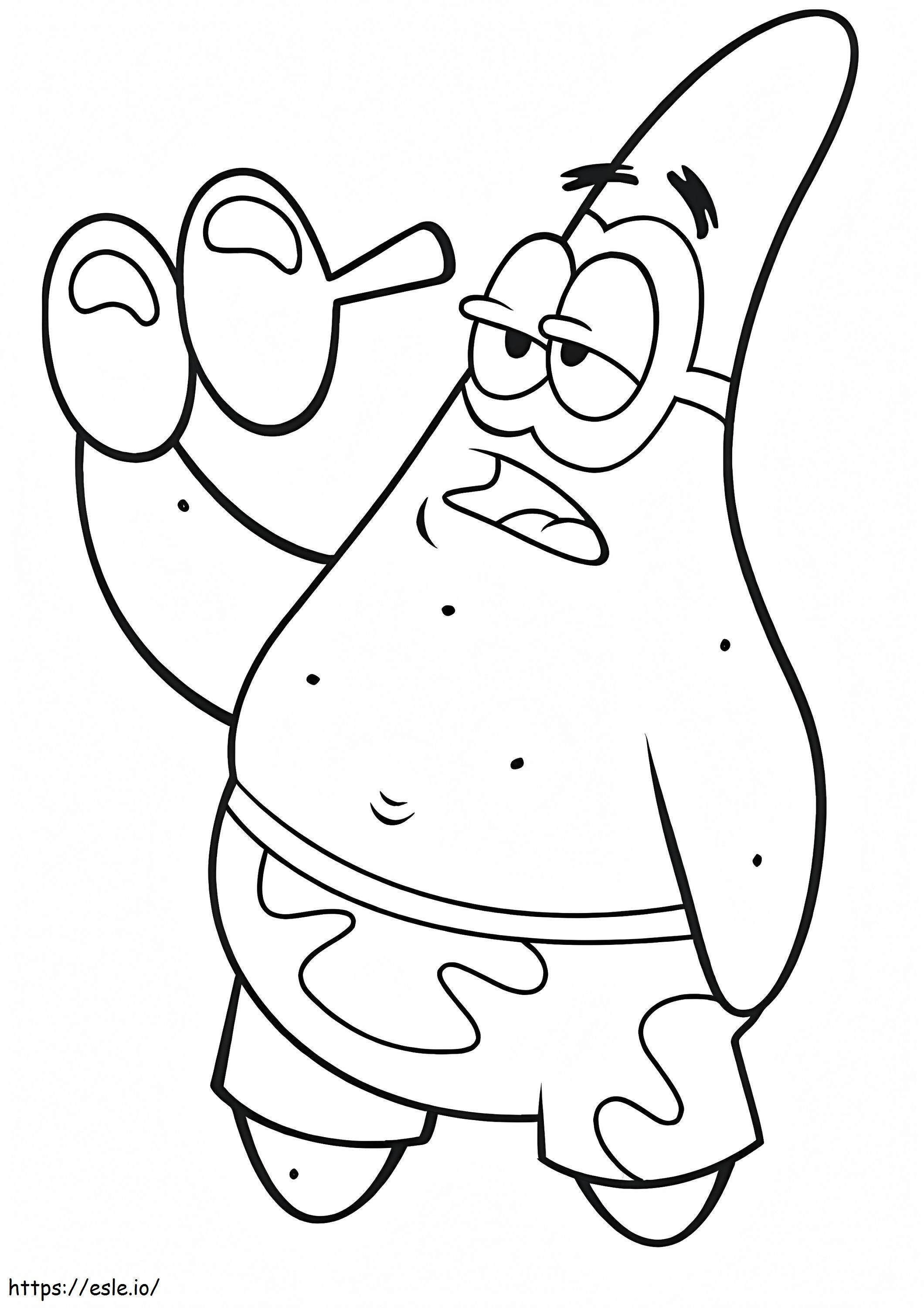Patric estrella divertido para colorear