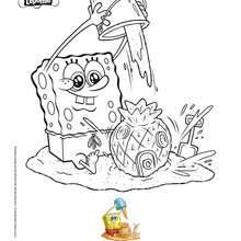 Spongebob and his christmas wish list coloring pages