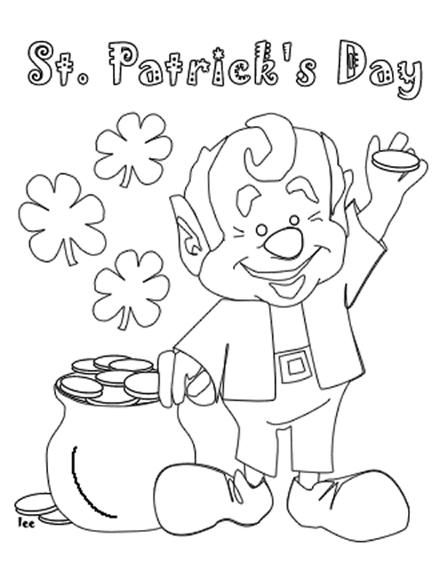 Dibujo de dãa de san patricio para colorear y pintar