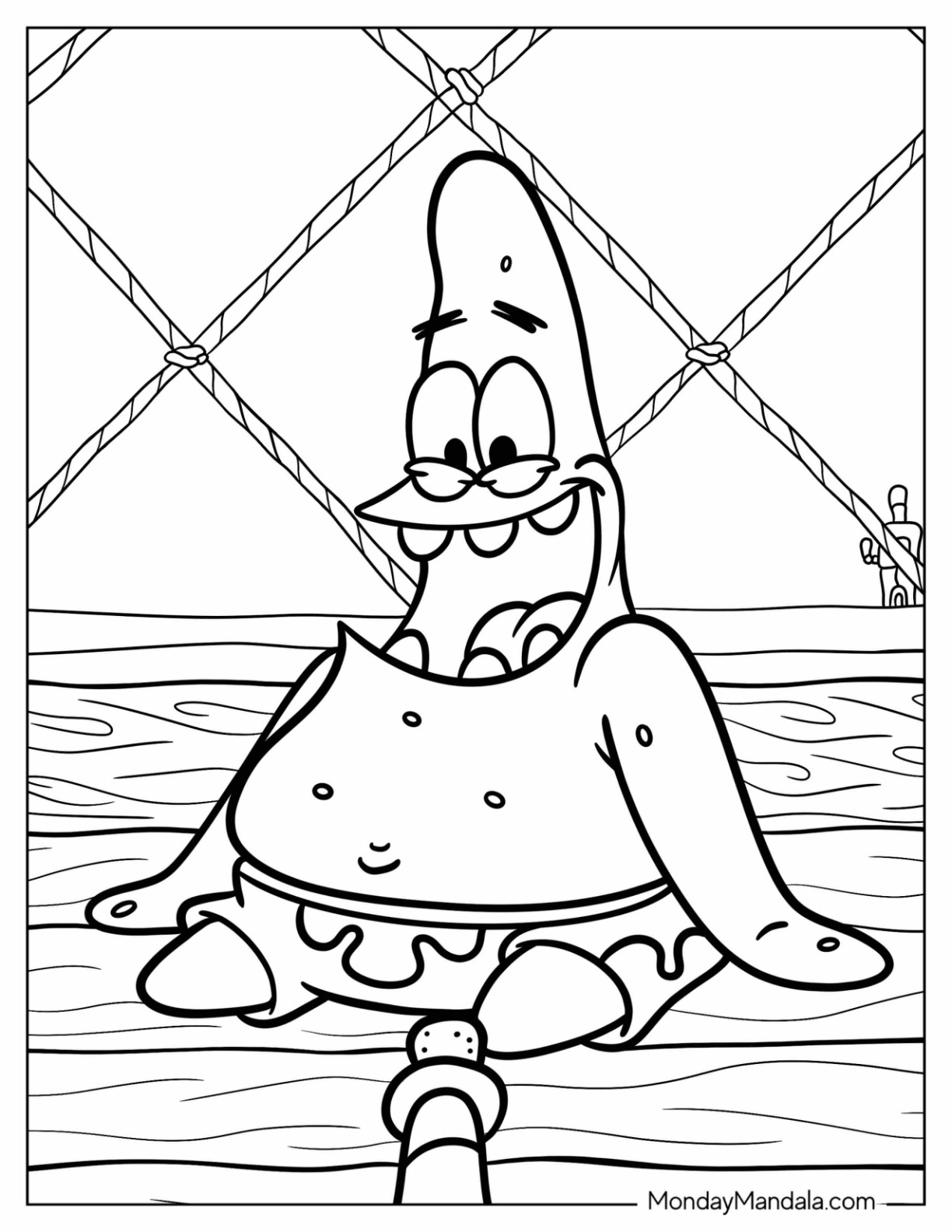 Patrick star coloring pages free pdf printables