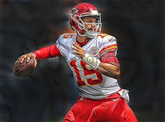 Patrick mahomes kansas city chiefs art print new rare limited to only prints signed and numbered by the artist