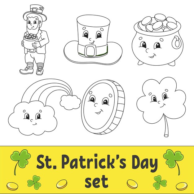 Premium vector coloring book for kids st patricks day