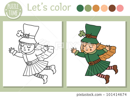 Saint patrick coloring page for children cute