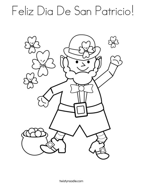 Feliz dia de san patricio coloring page