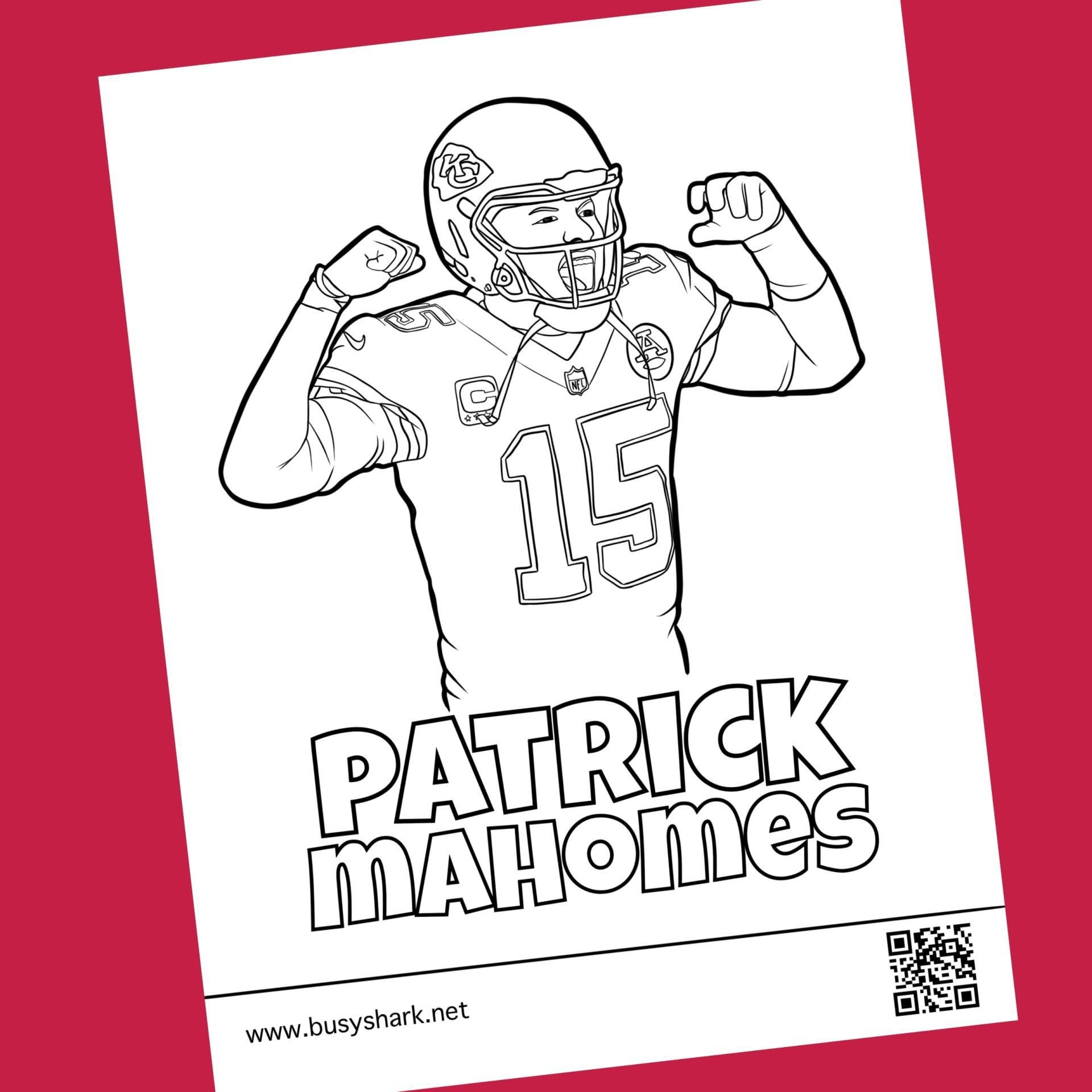 Patrick mahomes coloring page rfreecoloringforkids