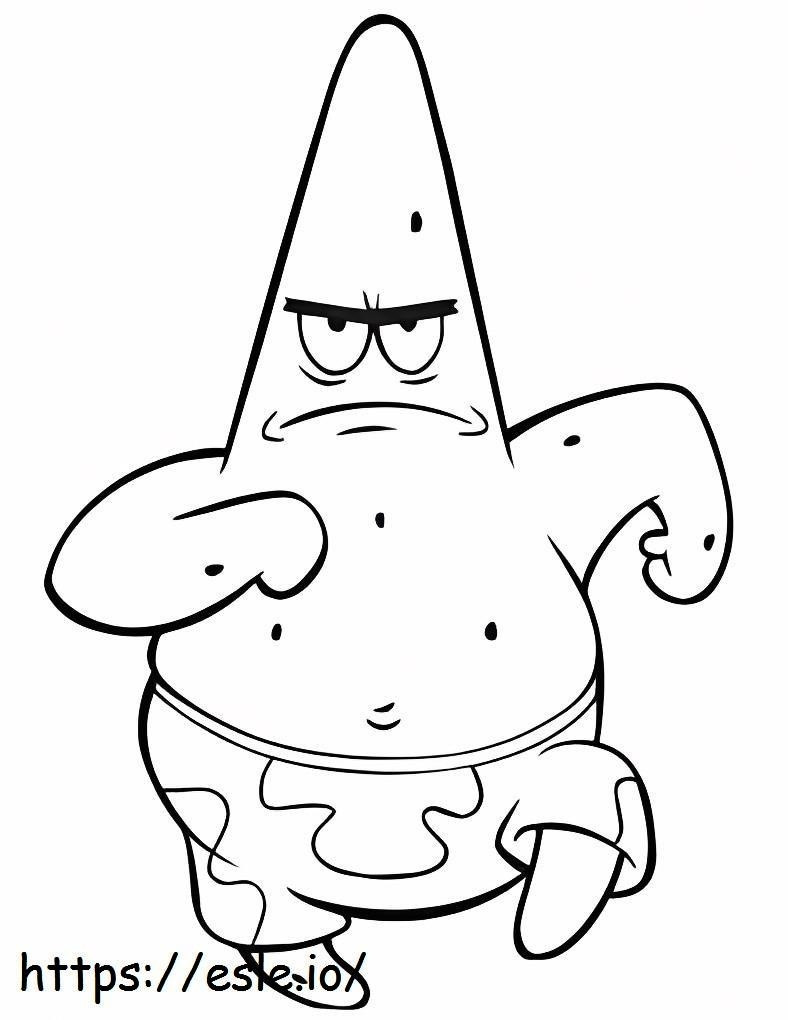 Patrick star angry running coloring page