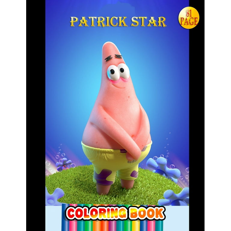 Patrick star coloring book over pages of high quality patrick star colouring designs for kids and adults