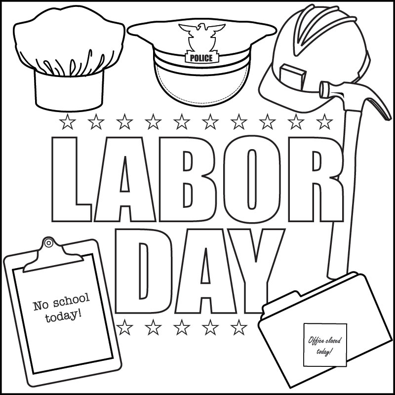 Digital download special labors day color page