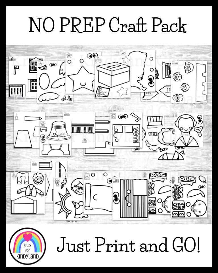Us symbols no prep craft pack patriot veterans and presidents day america
