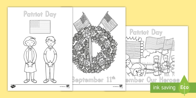 Printable patriot day coloring pages for kids usa