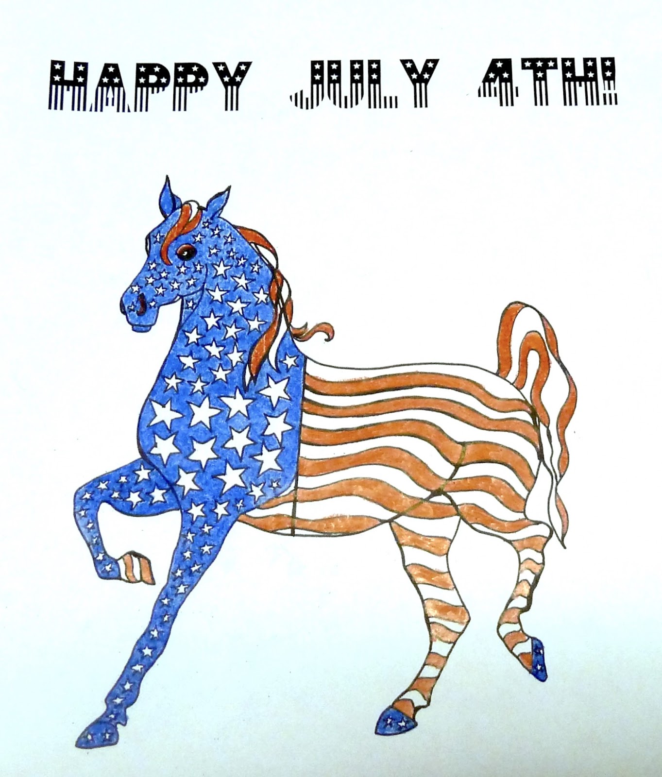 Make it easy crafts patriotic horse coloring page