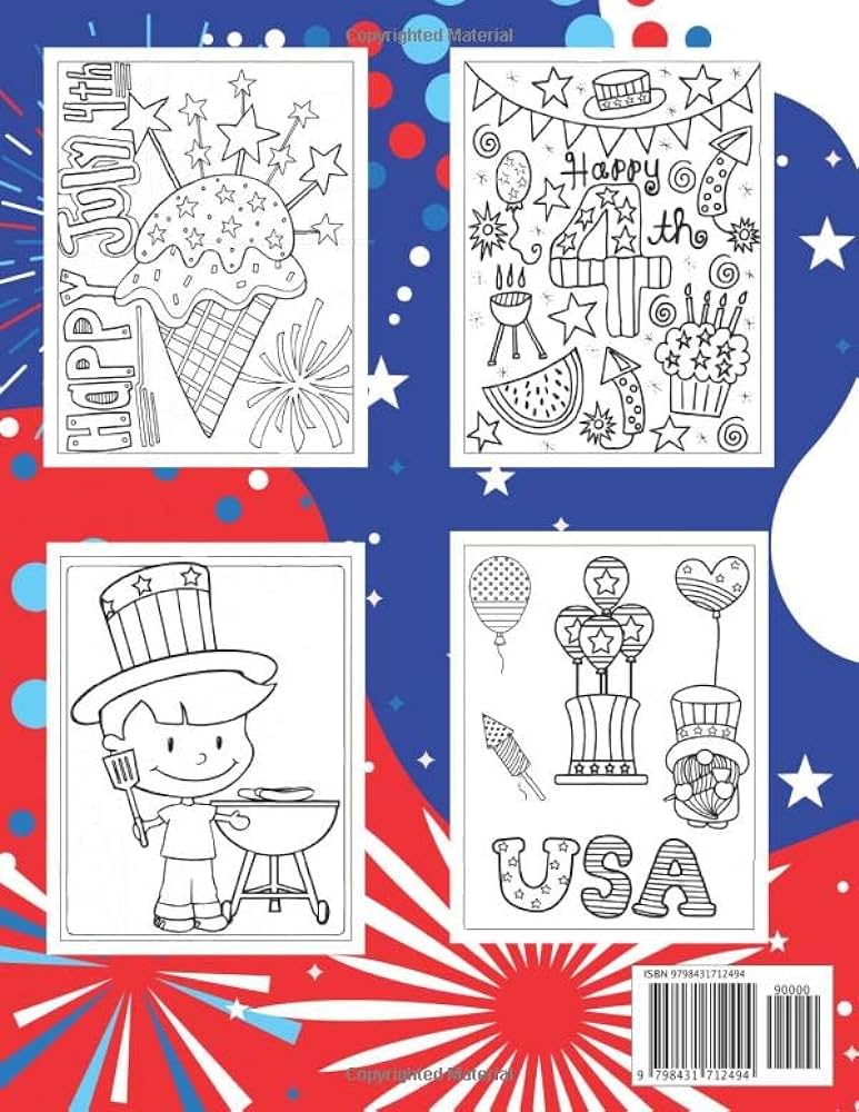 Th of july coloring book for kids happy th of july independence day coloring book fourth of july coloring book for childrens boys girlsfun for kids ages