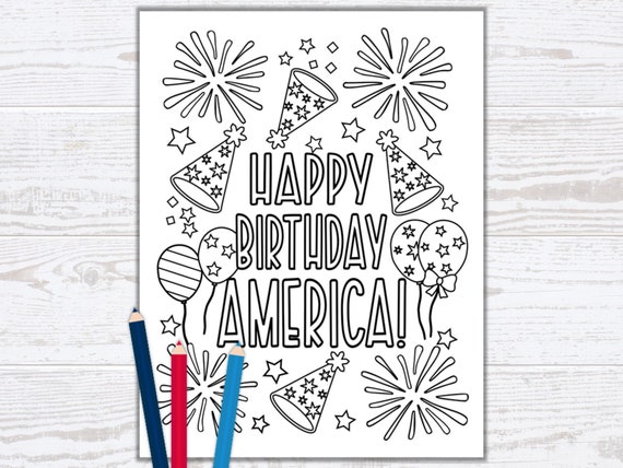 Th of july coloring page kids adult printable coloring page patriotic coloring independence day activites pdf instant download