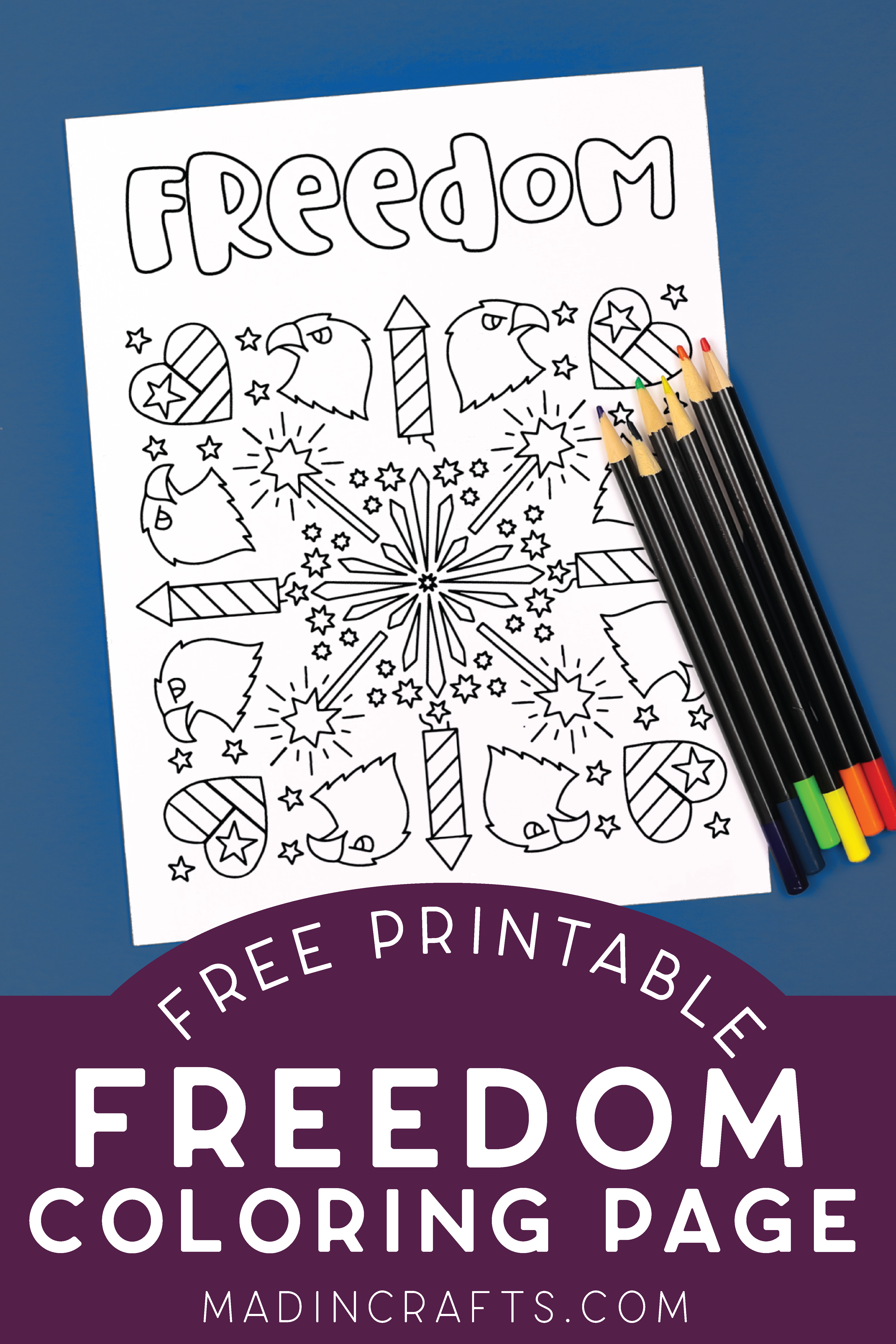 Free patriotic coloring page crafts mad in crafts