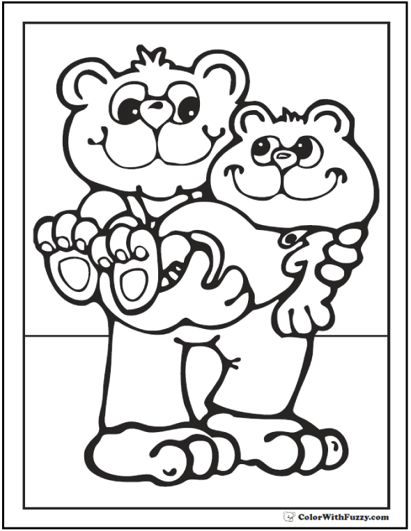 Father and son coloring pages papa bear baby bear