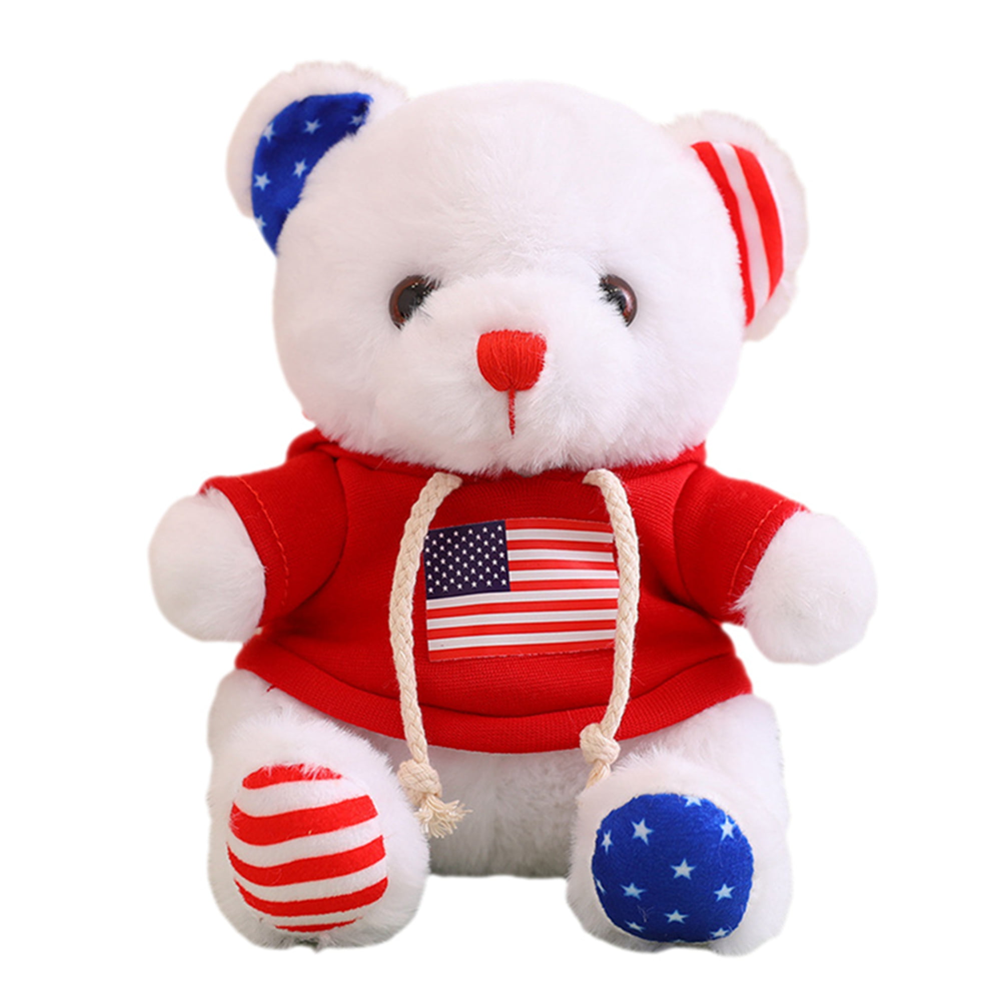 Bear doll stuffed animal th of july patriotic plush toy memorial day decorations birthday gift for adults kids