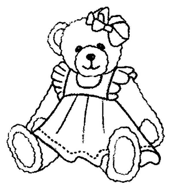 Beautiful teddy bear coloring page color luna teddy bear coloring pages bear coloring pages teddy bear girl