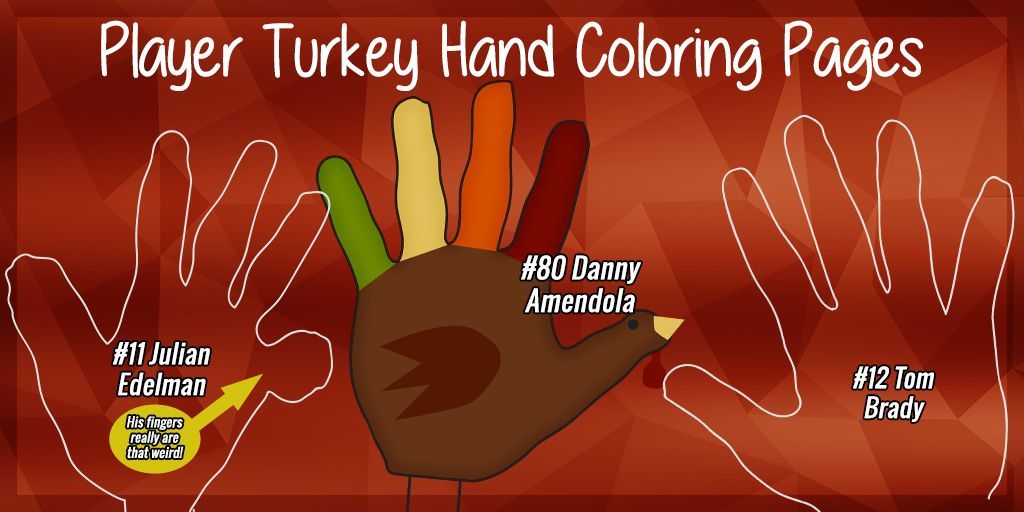 New england patriots on x patriots turkey hand coloring pages tom jules gronk and others lend a hand httpstcojxweupgb httpstcowoebsasd x