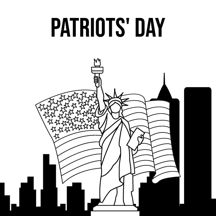 Free patriots day sketch vector