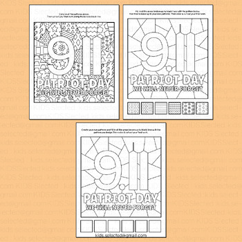 Patriot day coloring pages september activities math craft pop art board