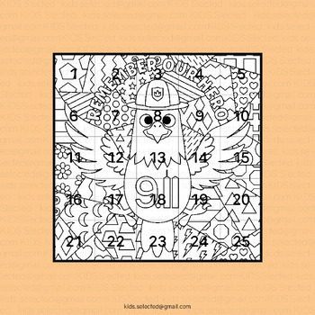Patriot day activities coloring page bulletin board math craft collaborative art