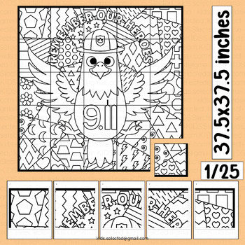 Patriot day activities coloring page bulletin board math craft collaborative art