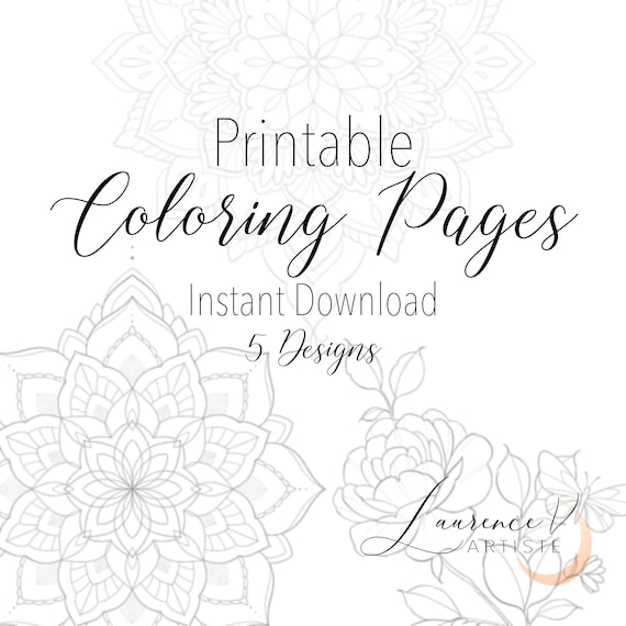 Dibujo para colorear para imprimir flores florales mandala hojas para colorear archivo pdf para imprimir