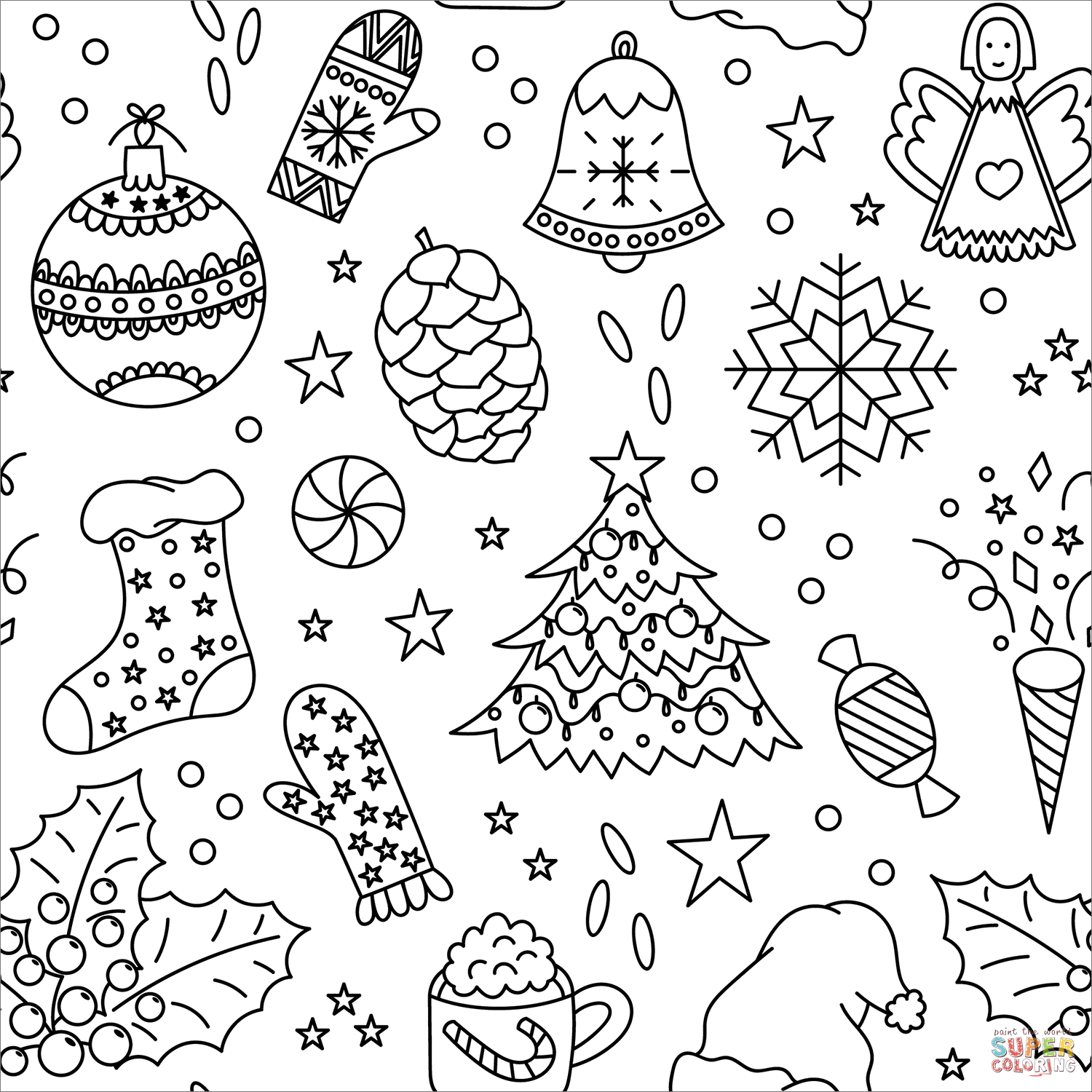 Dibujo de patrãn de navidad para colorear dibujos para colorear imprimir gratis