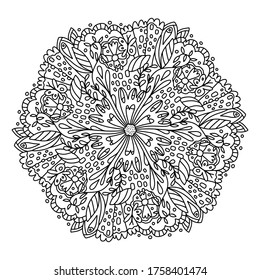 Mandala de flor vectorial libro de vector de stock libre de regalãas