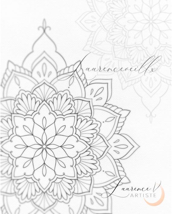 Dibujo para colorear para imprimir flores florales mandala hojas para colorear archivo pdf para imprimir