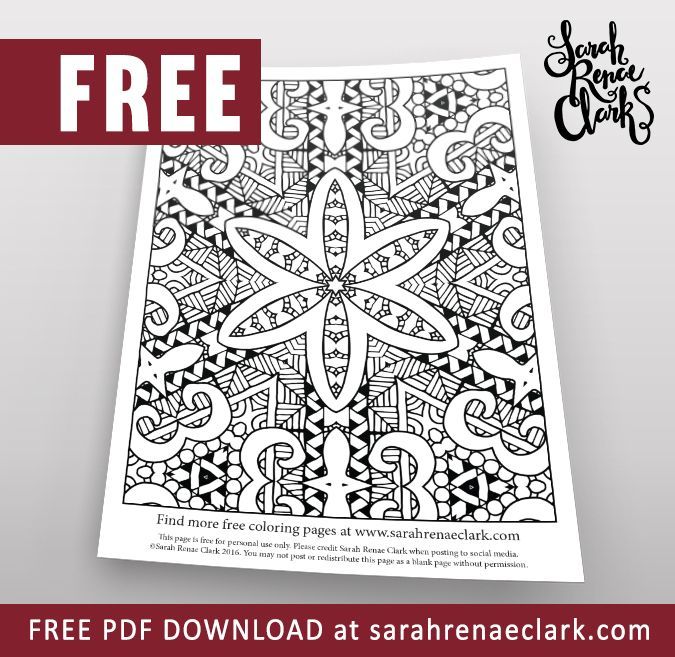 Free abstract floral coloring page