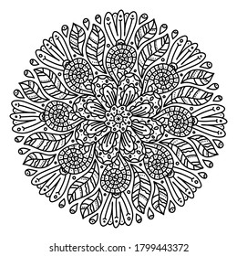 Vector mandala pãginas de coloreo otoão vector de stock libre de regalãas