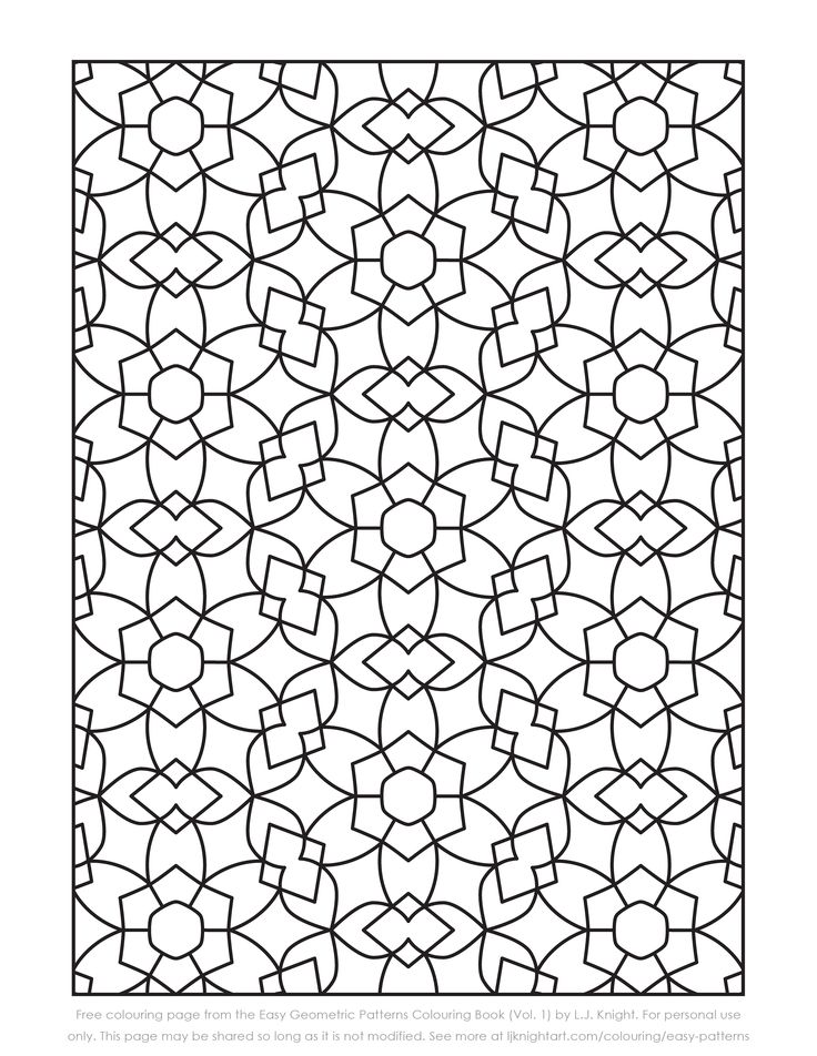 Free easy pattern colouring page geometric coloring pages pattern coloring pages coloring pages
