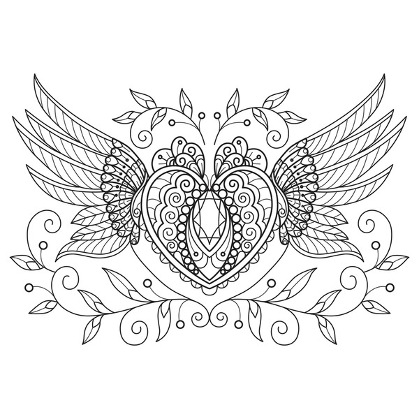 Adult coloring pages angel wings images stock photos d objects vectors