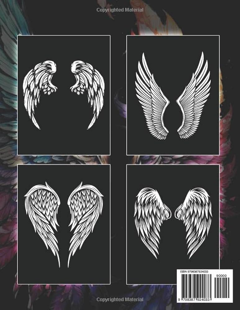 Angel wings coloring book for adults a collection of angel wings for relaxation and stress relief easy adult coloring book raven dark books
