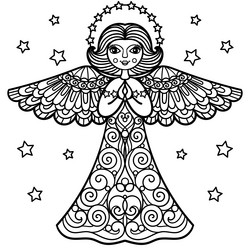 Angel wing coloring page vector images over