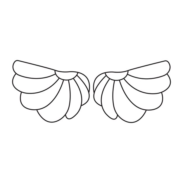 Premium vector cute angel wing isolated on white background