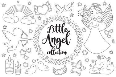 Angel wing coloring page vector images over