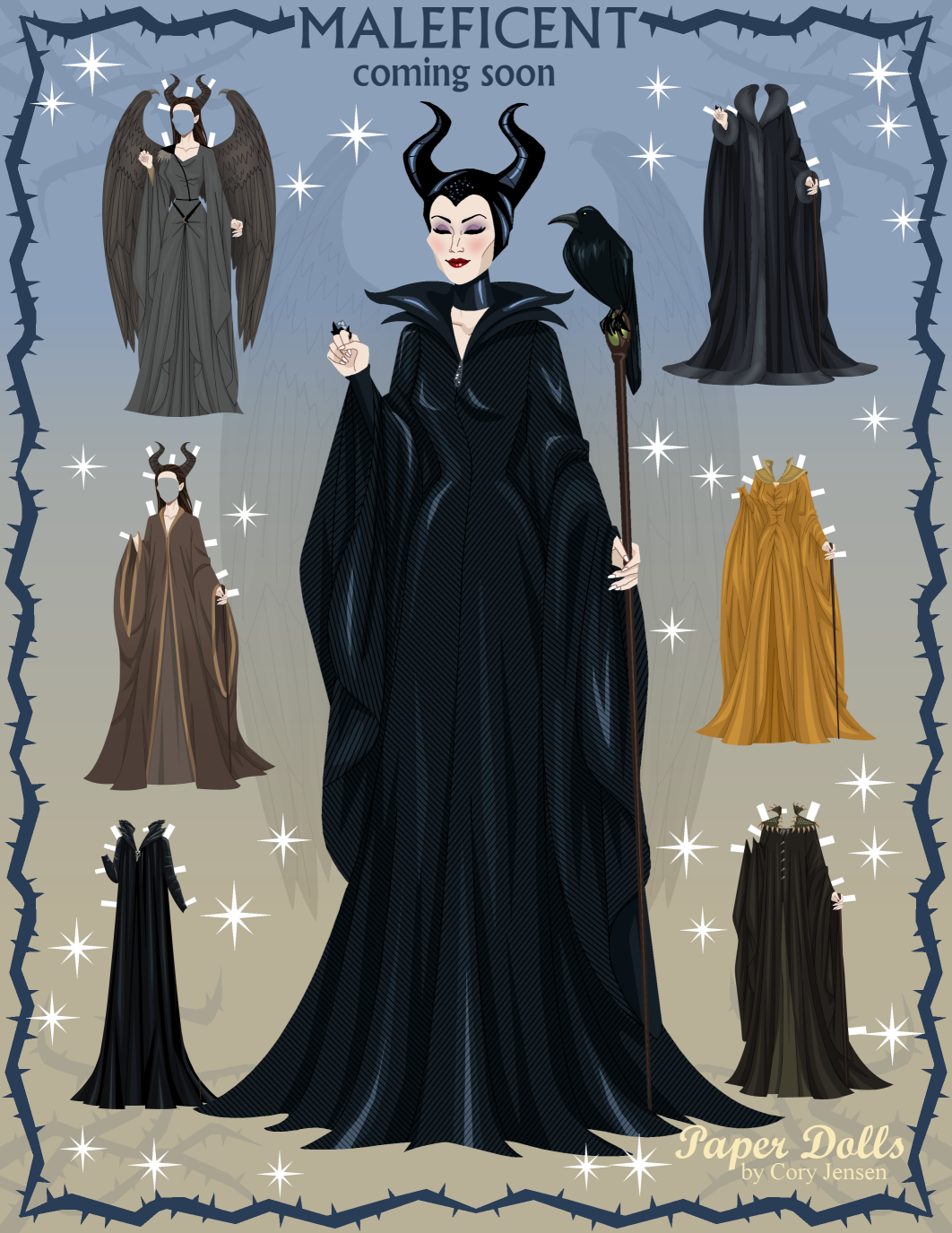 Maleficent free printable d paper dolls