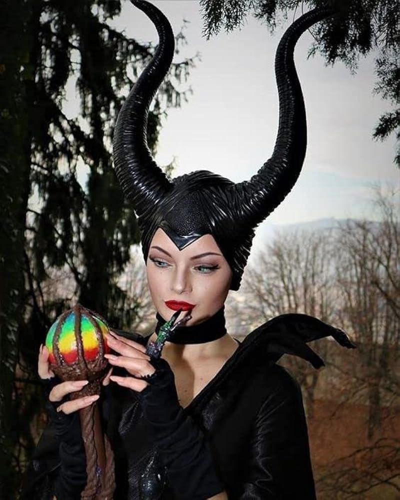 Vzqi maleficent horns headband halloween black hat costumes couples adults clothing shoes jewelry