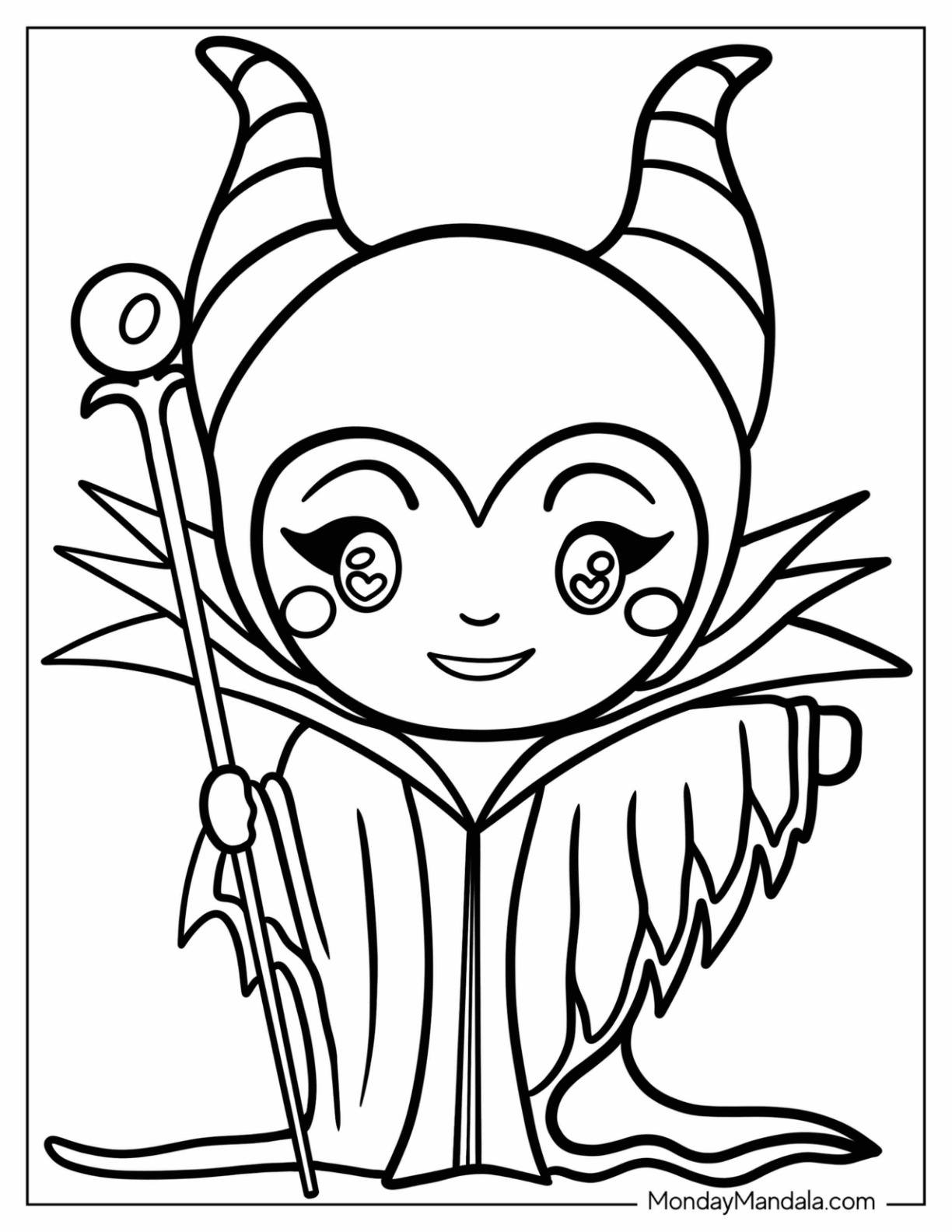 Maleficent coloring pages free pdf printables