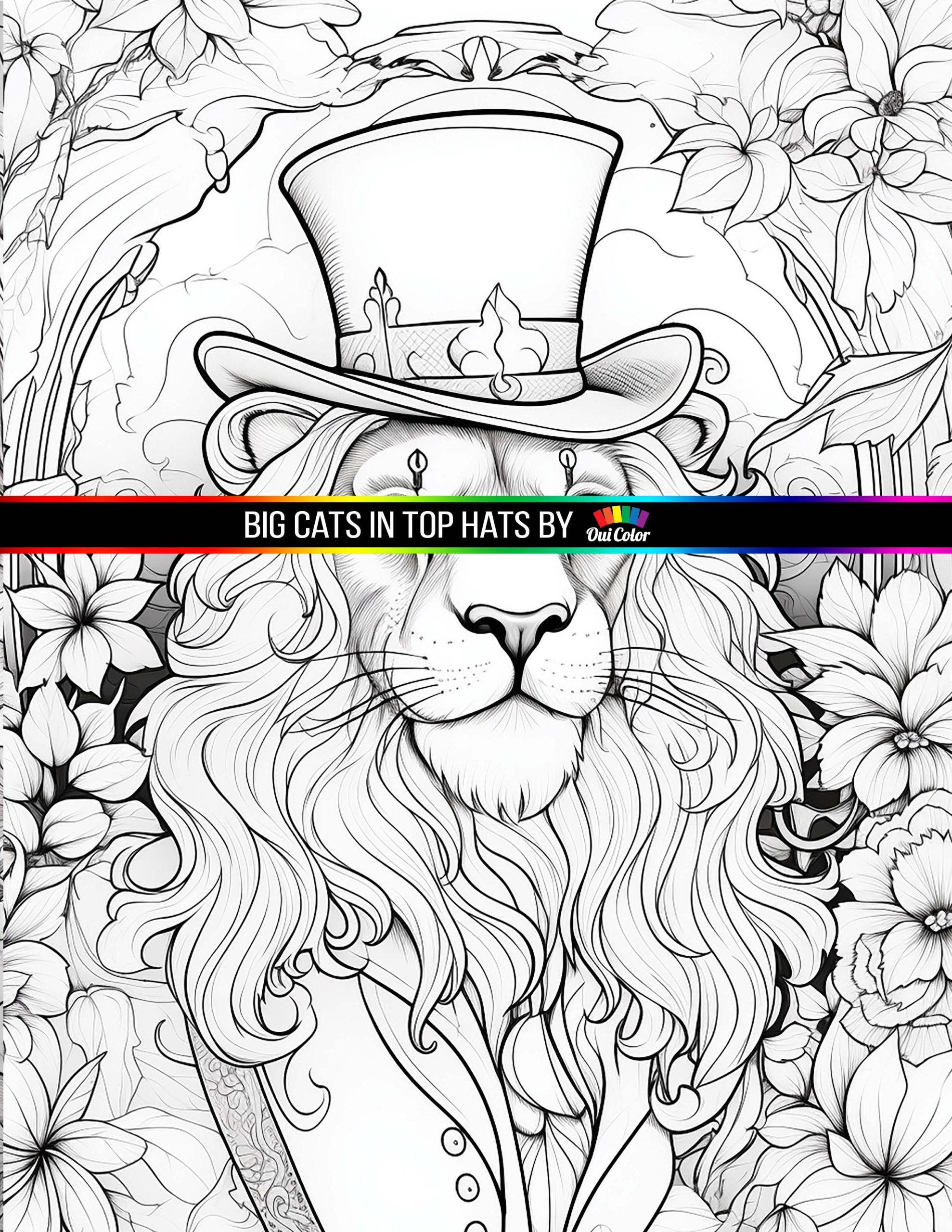 Big cats in top hats coloring book a stylish big cat coloring journeypdf
