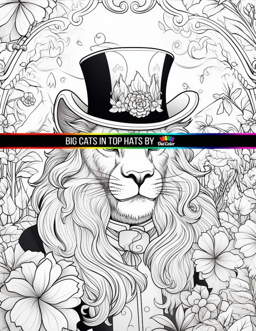 Big cats in top hats coloring book a stylish big cat coloring journeypdf