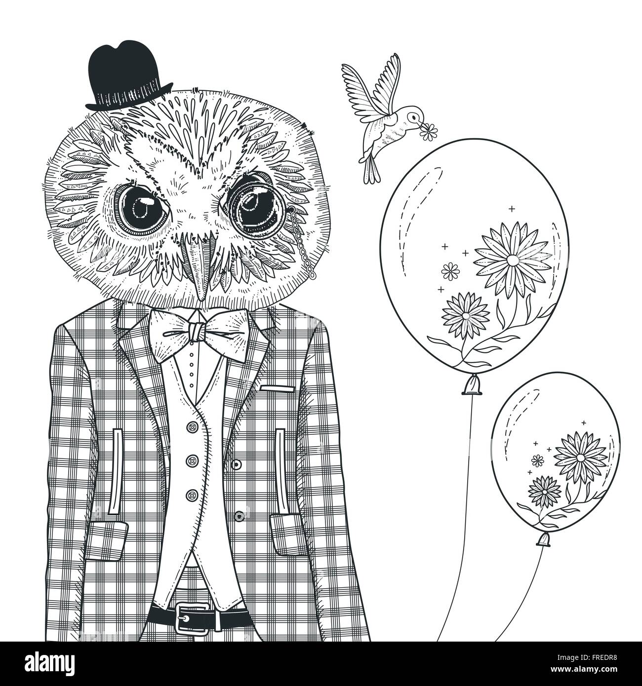 Adorable owl coloring page in hi