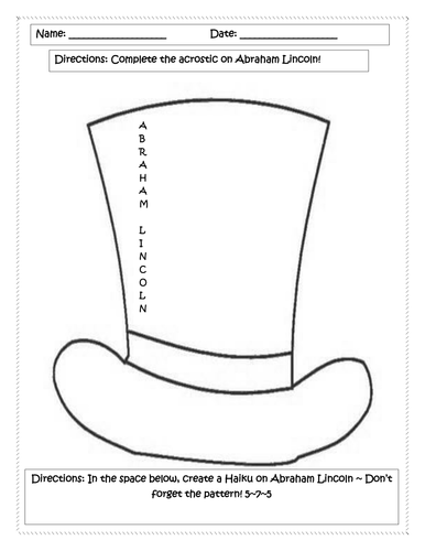 Freebie poetry with abraham lincoln teaching resources