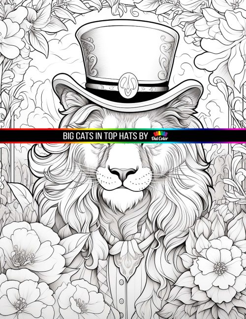 Big cats in top hats coloring book a stylish big cat coloring journeypdf