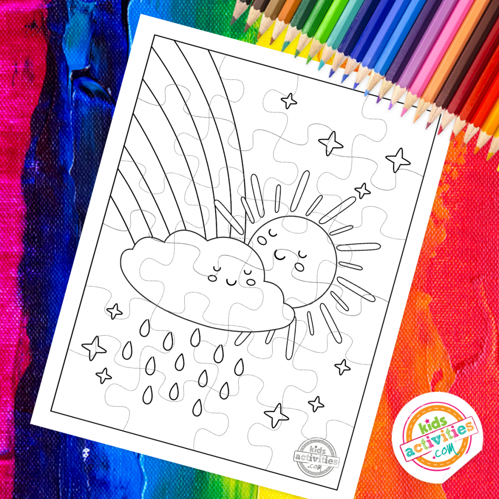 Make your own puzzle printable rainbow jigsaw puzzle for kids