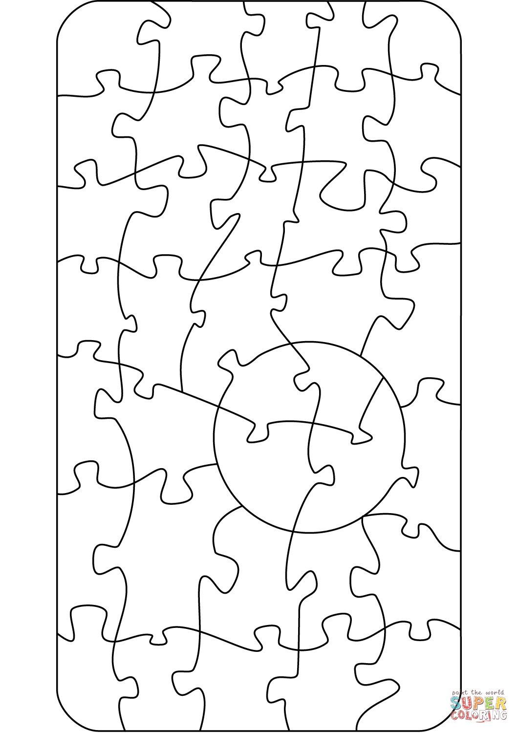 Jigsaw pattern coloring page free printable coloring pages