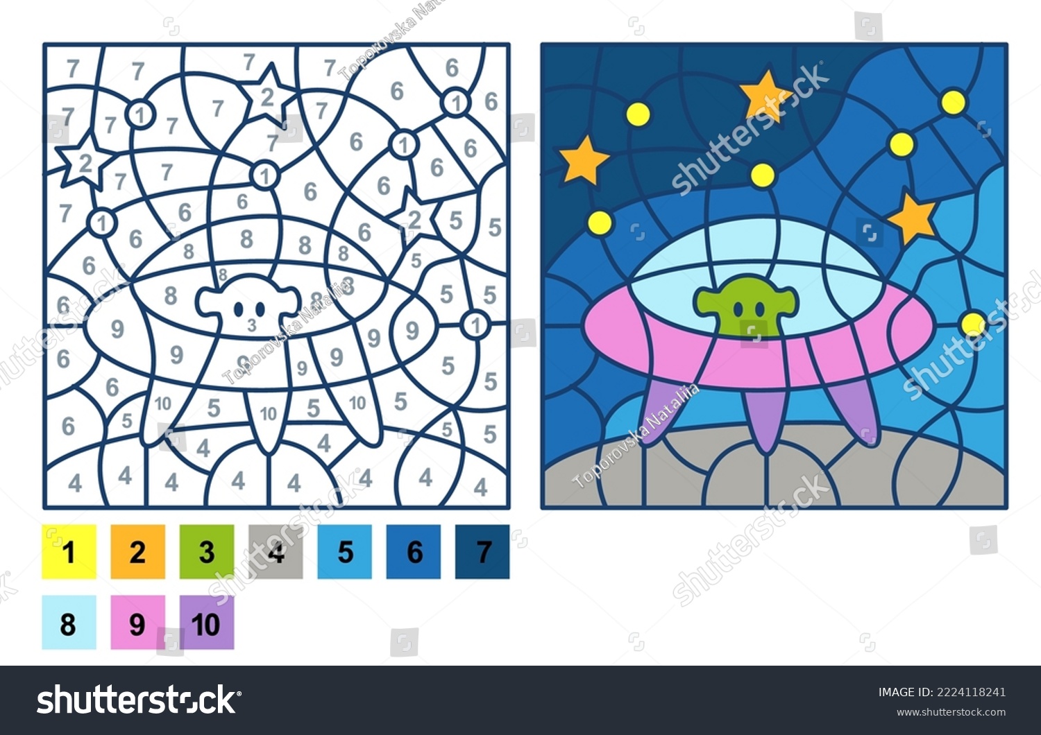 Vector coloring page puzzle game color stock vector royalty free