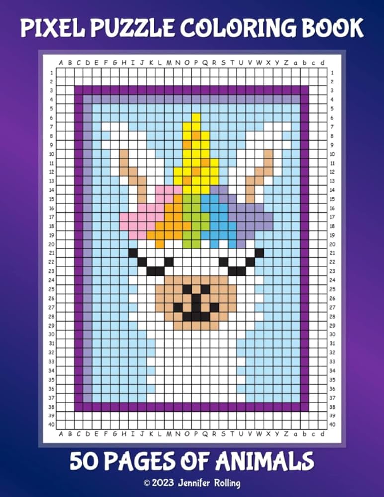 Pixel puzzle coloring book